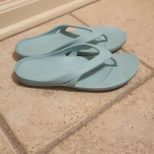 Crocs Women's Light Blue Flip Flops Size 7